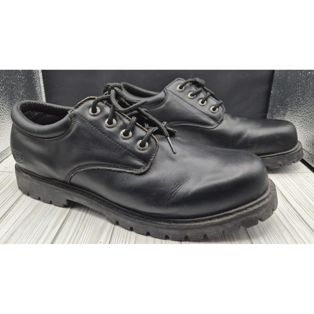 Skechers Cottonwood Elks Mens 11 Black Slip Resistant SR Work Shoes Relaxed Fit